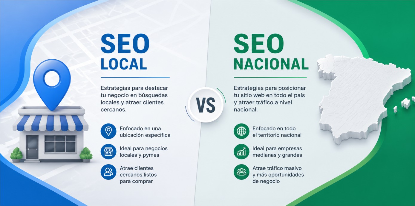 SEO local vs SEO nacional: diferencias clave